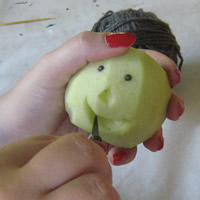 cut out mouth with knife